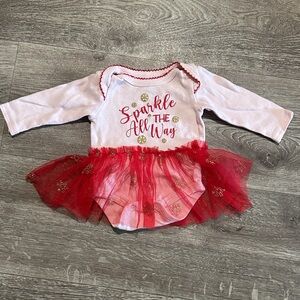 Red and White Baby Tutu Onesie